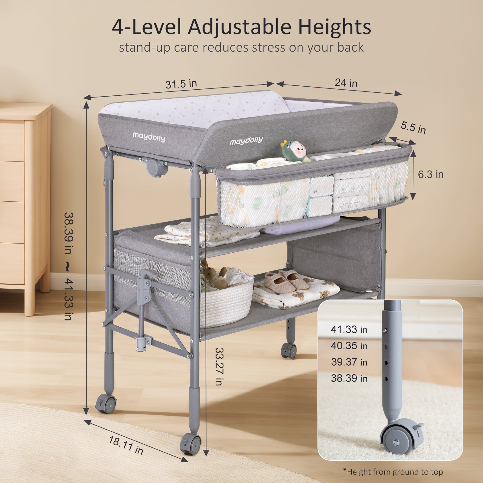 Maydolly 248 Portable & Waterproof Baby Changing Table