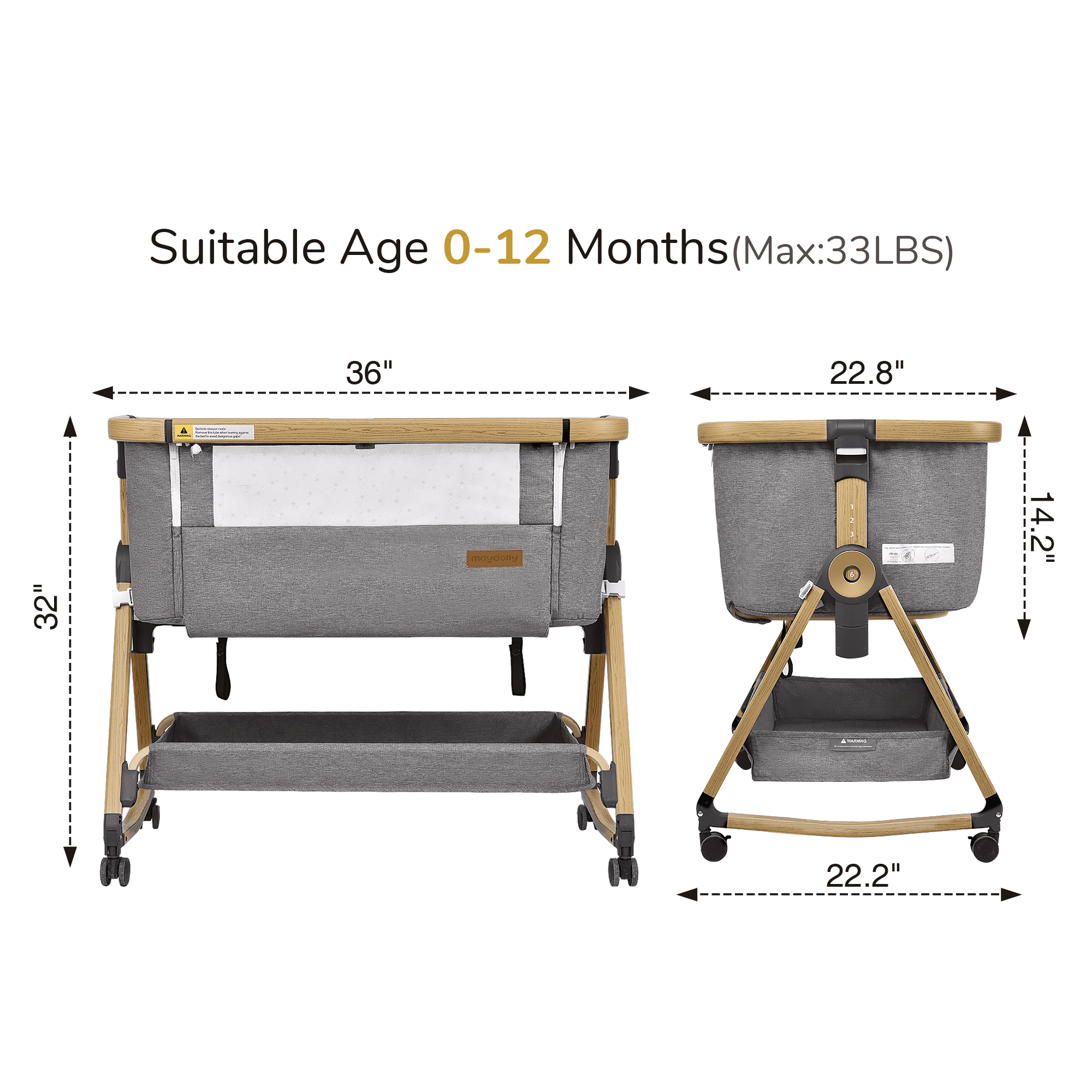 Maydolly C03 Plus 3-in-1 Adjustable Bassinet