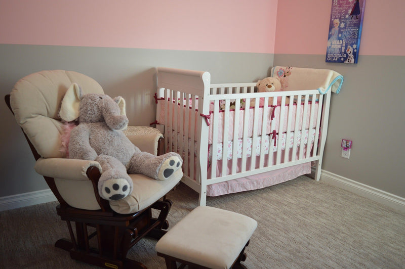 Nursery layout with a crib