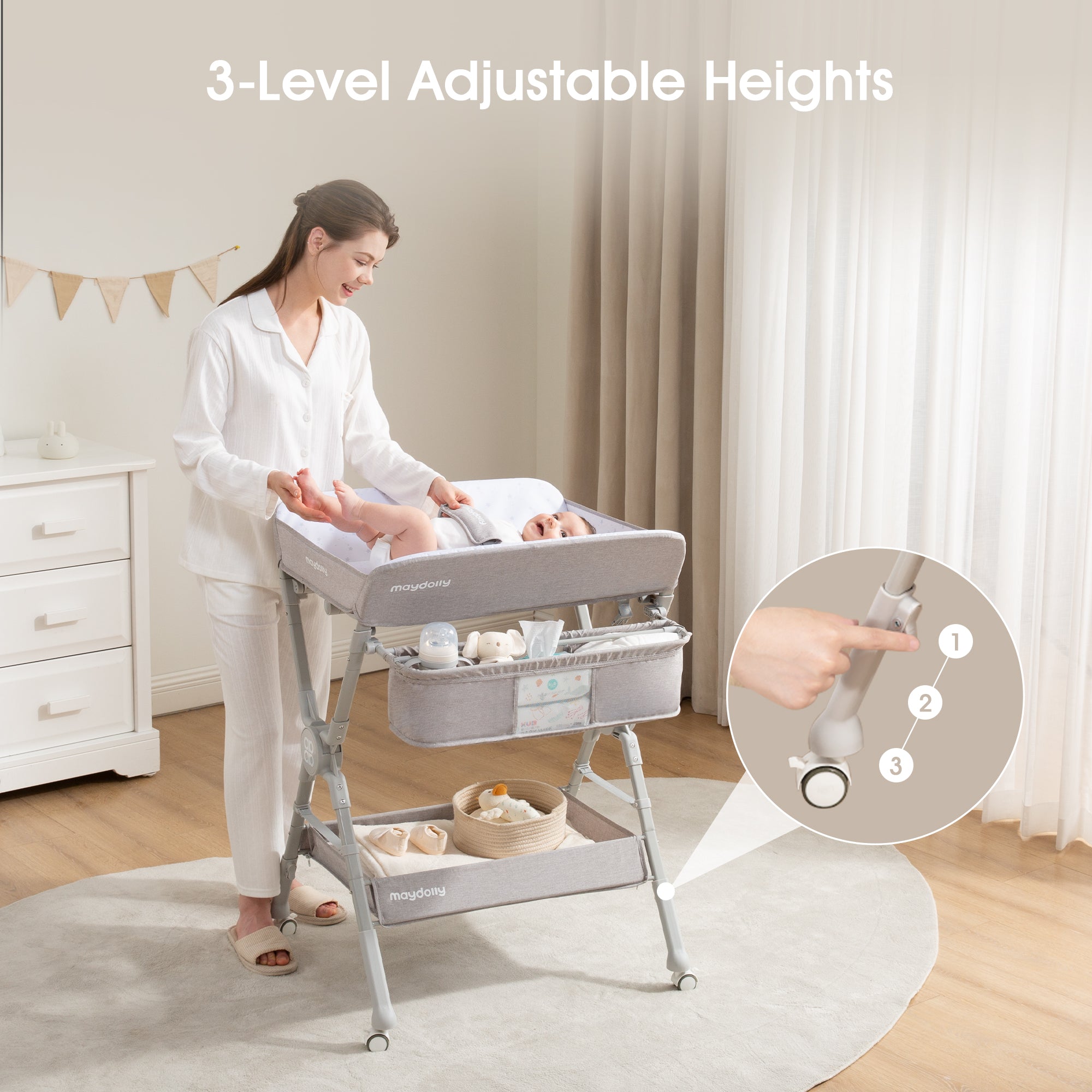 Maydolly 218 Foldable & Waterproof Baby Changing Table
