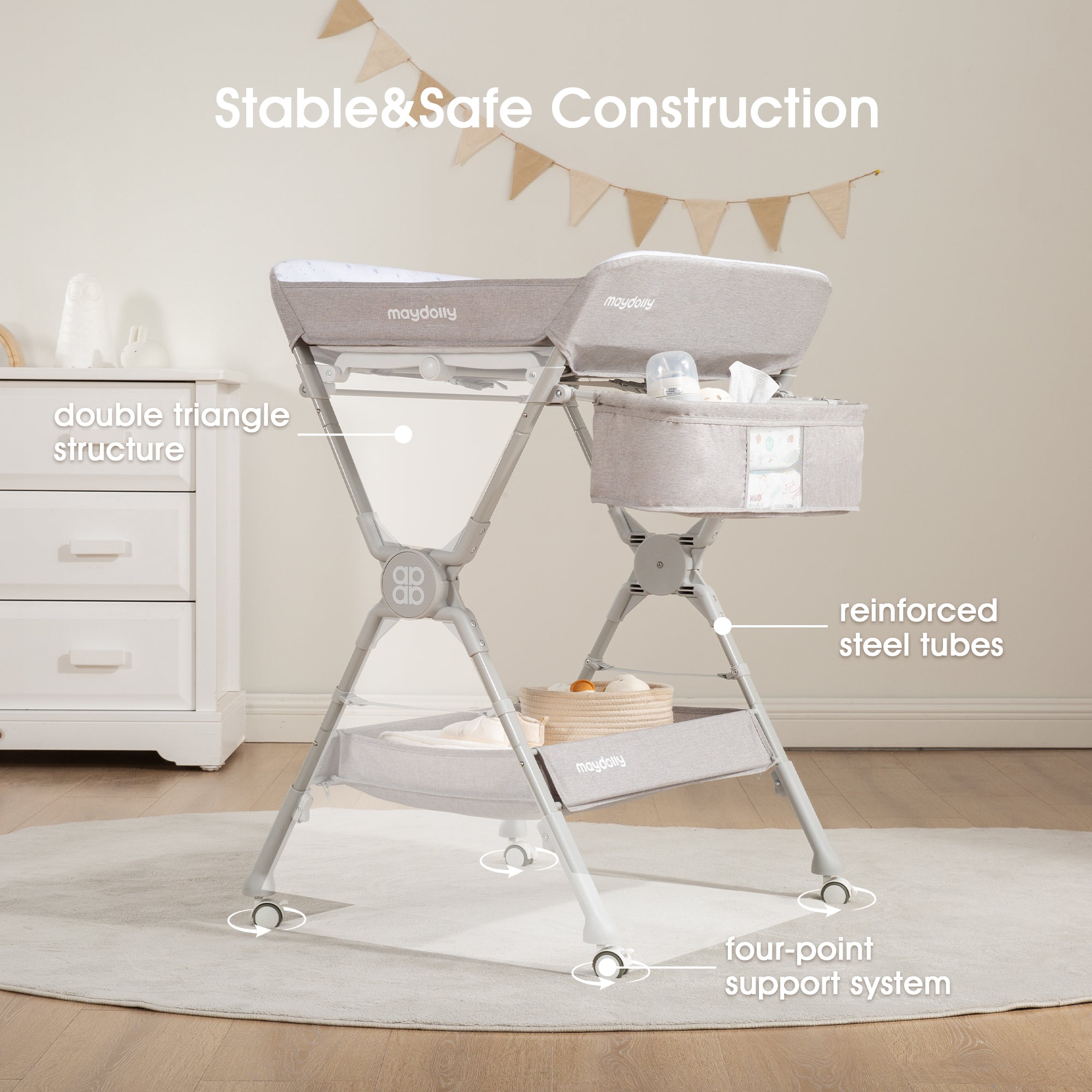 Maydolly 218 Foldable & Waterproof Baby Changing Table