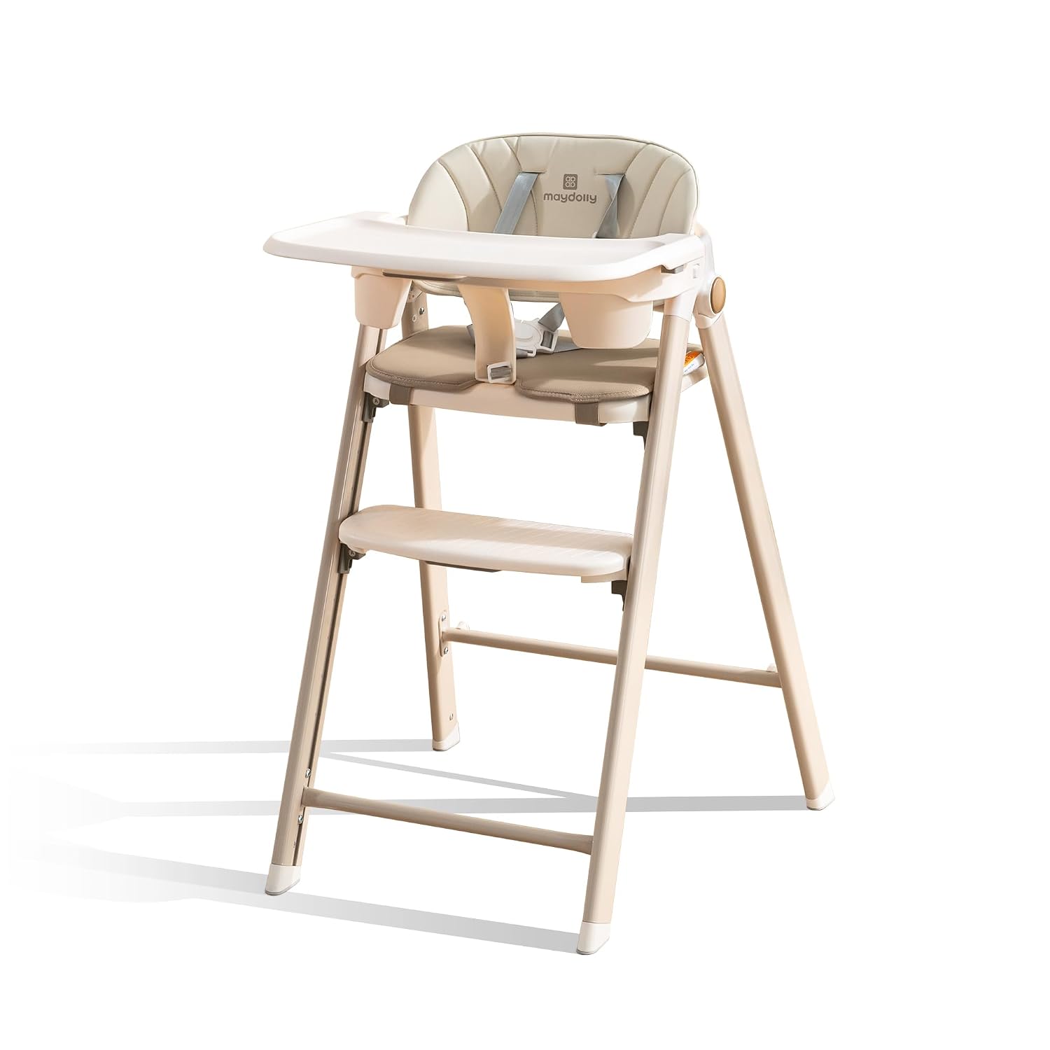 Maydolly H1 4-in-1 Foldable Baby High Chair, Light Khaki