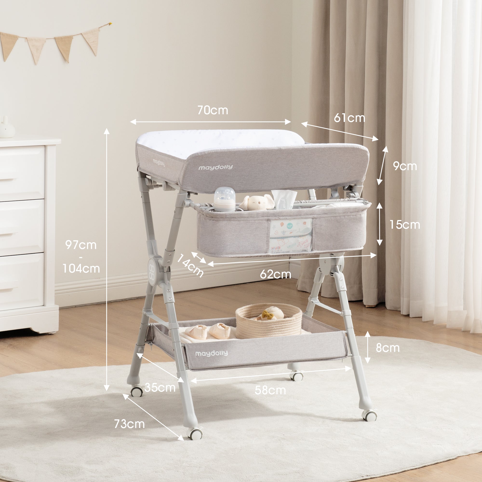 Maydolly 218 Foldable & Waterproof Baby Changing Table